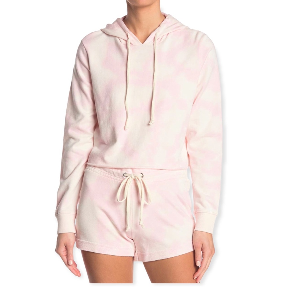 Alternative Apparel cropped raw edge hoodie